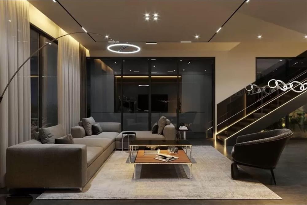 Mẫu trần thạch cao hiện đại cho phòng khách